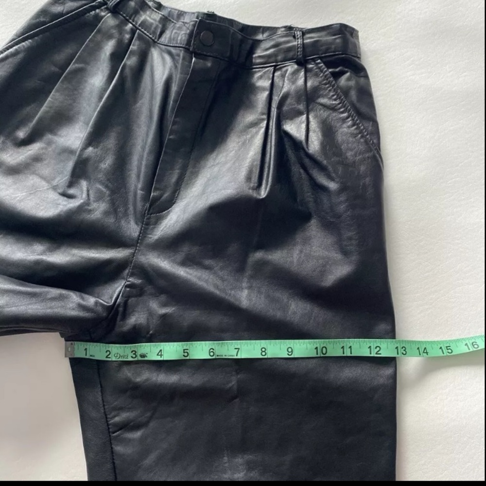 Vintage 80’s Women’s 11/12 Leather‎ Pleated Pants - Picture 8 of 16